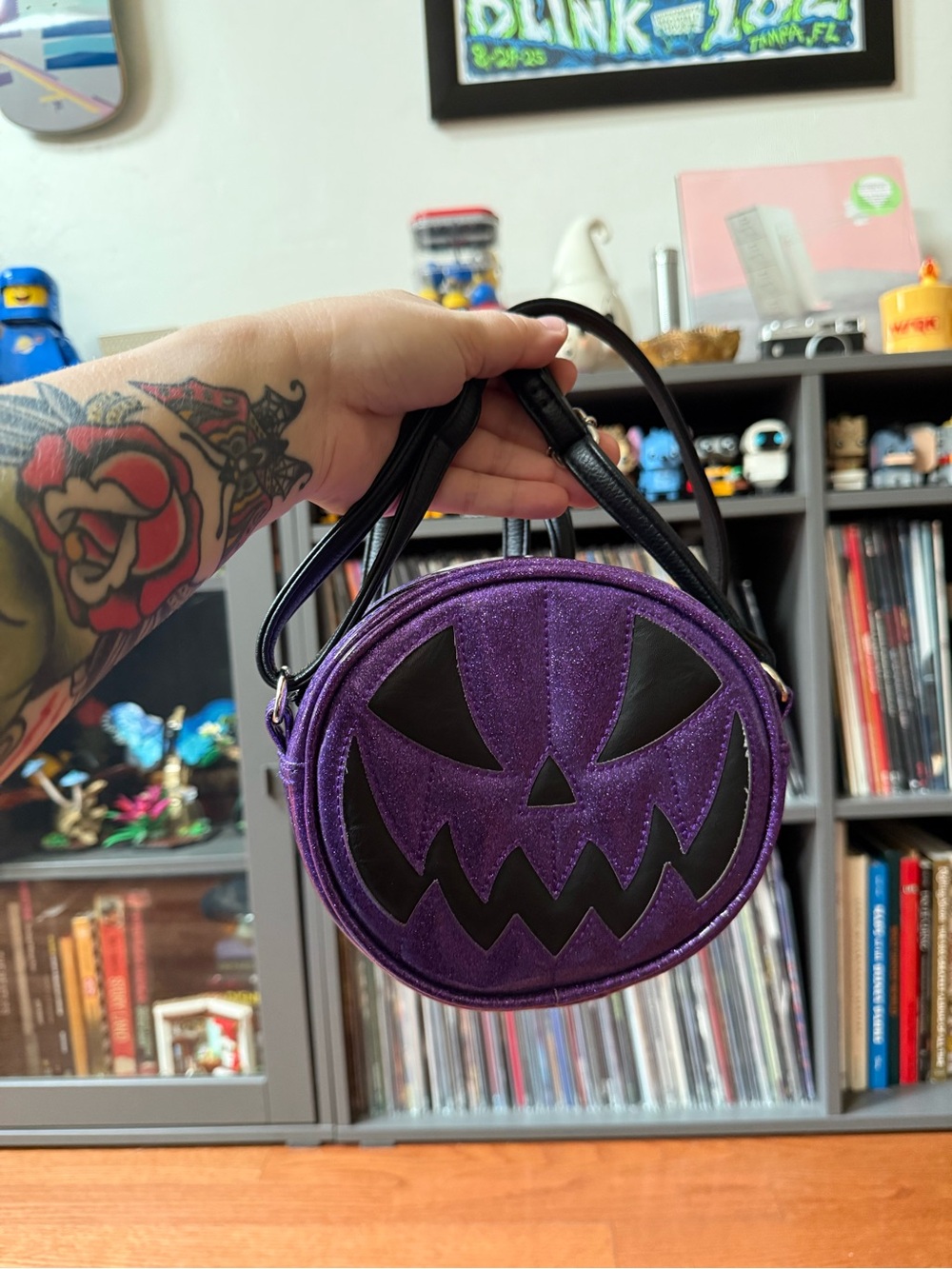 Pumpkin Kult Love Pain and Stitches Mini Pumpkin Crossbody Bag